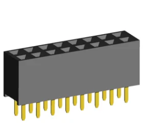 2.54mm Socket Double Rows Three Sides Contact Straight Dip Type.(H=7.2)